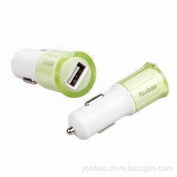 Car Chargers, Suitable for iPhone/Micro, Quick Charging, 5V Output and 10 to 24V Input Voltage